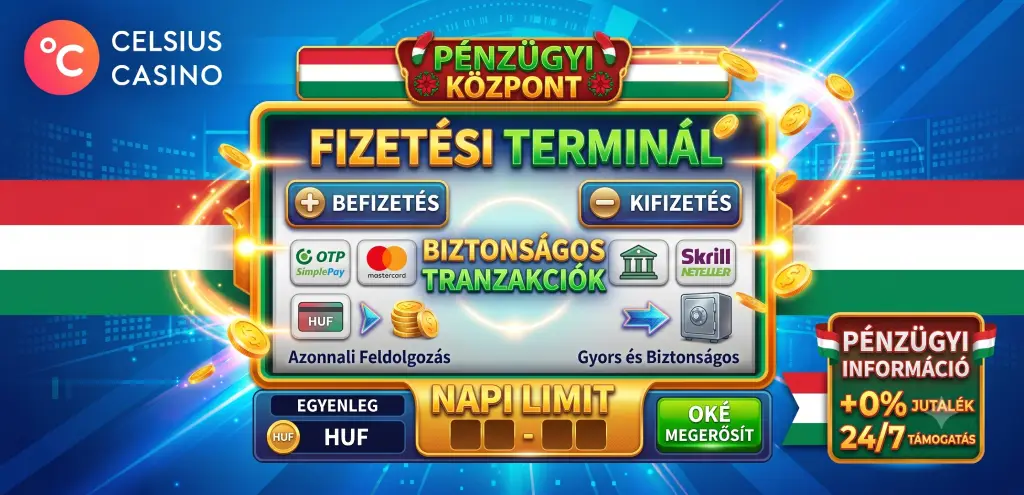 Celsius casino fizetési módok